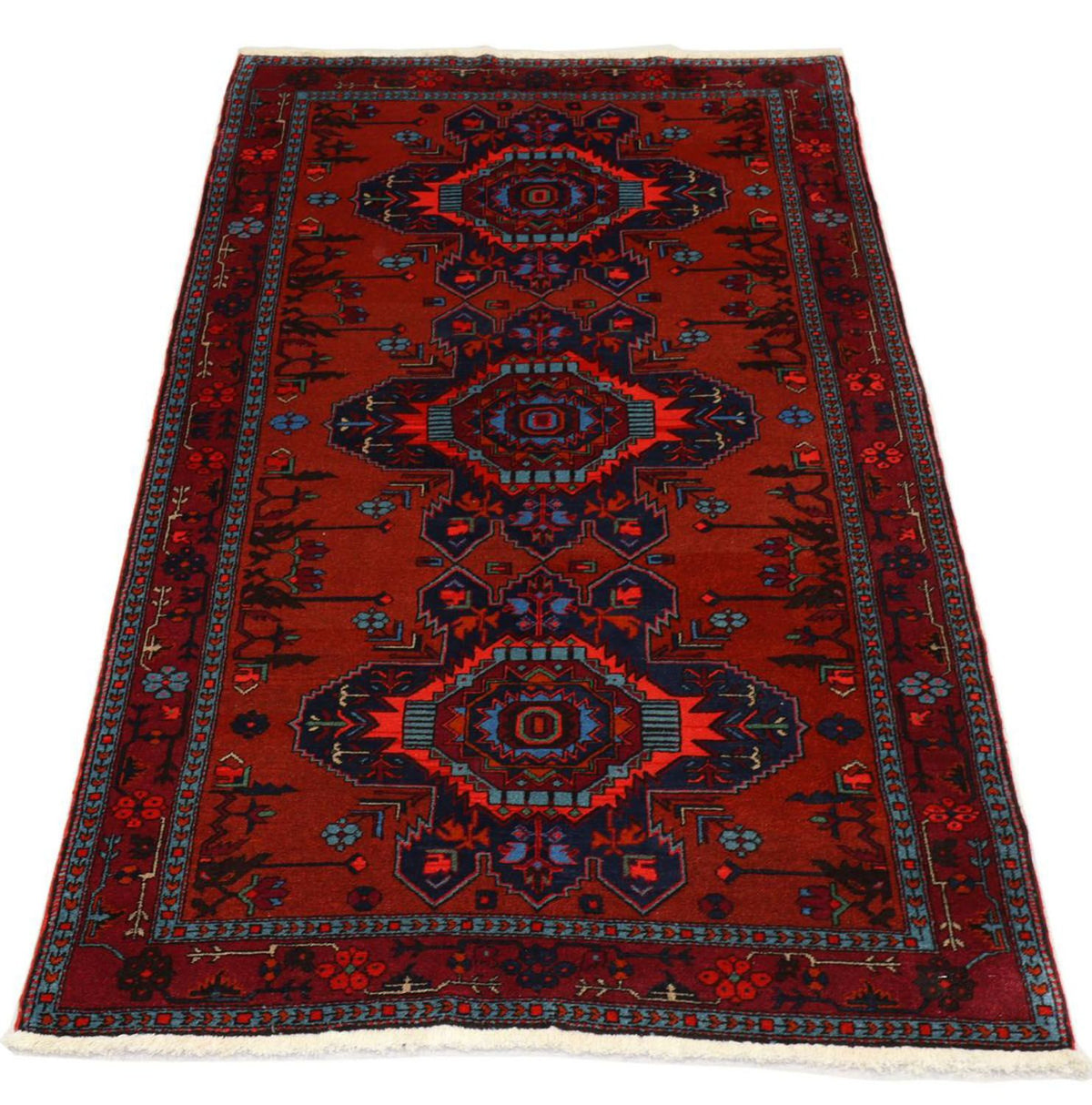 Tappeto orientale - 207 x 121 cm - rosso scuro