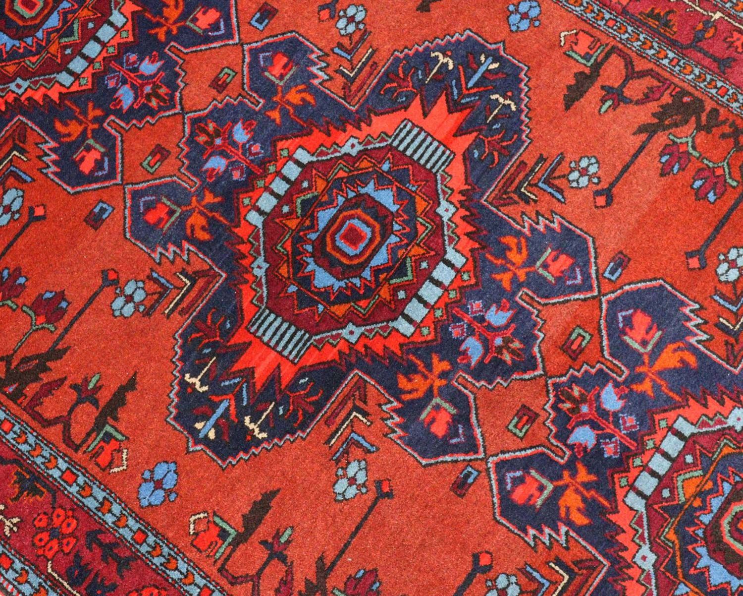 Tappeto orientale - 207 x 121 cm - rosso scuro