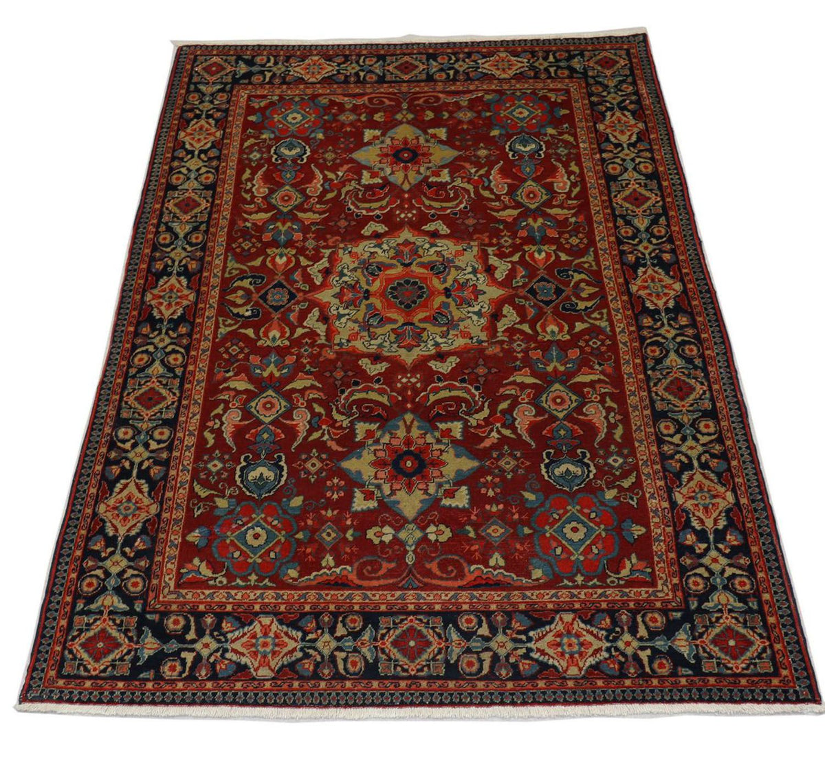 Tappeto orientale - 205 x 139 cm - rosso scuro
