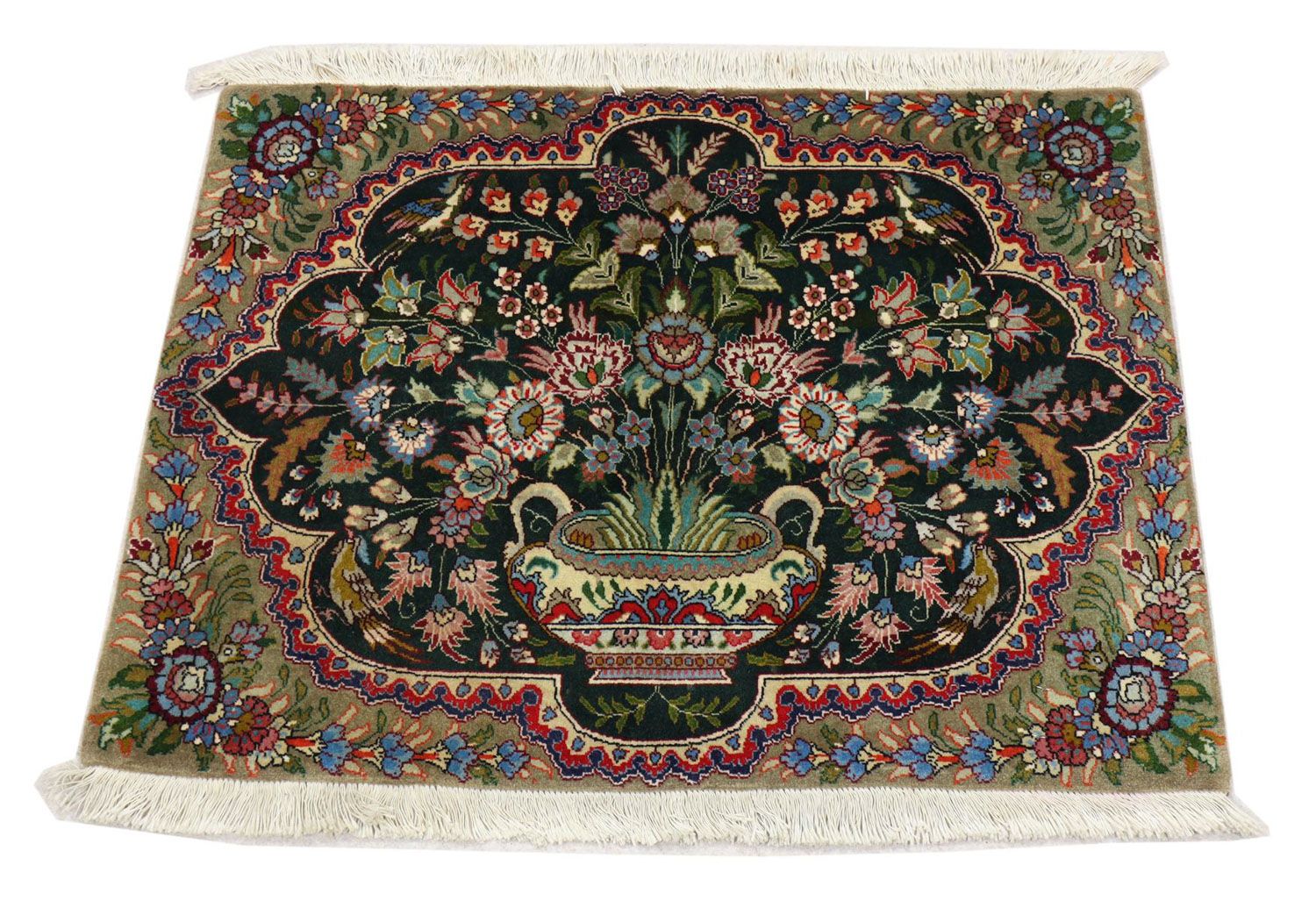 Tappeto Persero - Tabriz - 92 x 68 cm - blu scuro