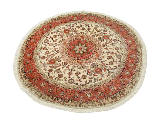 Tappeto Persero - Tabriz - Reale rotondo  - 230 x 230 cm - beige