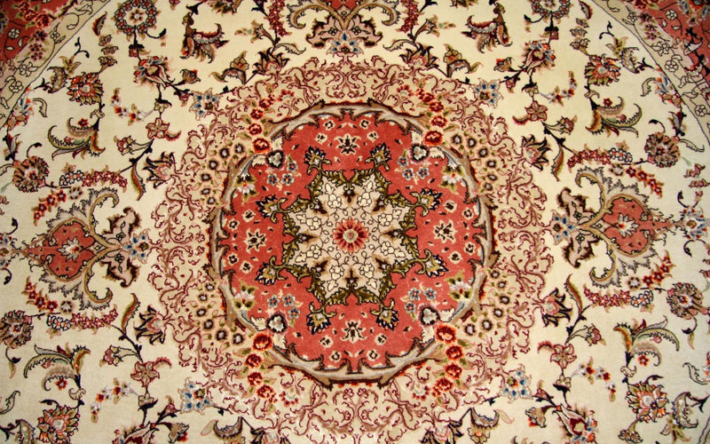 Tappeto Persero - Tabriz - Reale rotondo  - 230 x 230 cm - beige