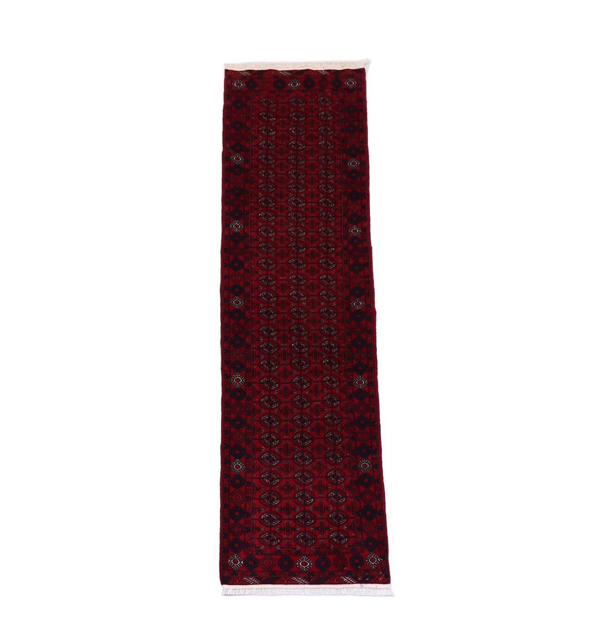 Tappeto corsia Tappeto afgano - 278 x 83 cm - rosso scuro
