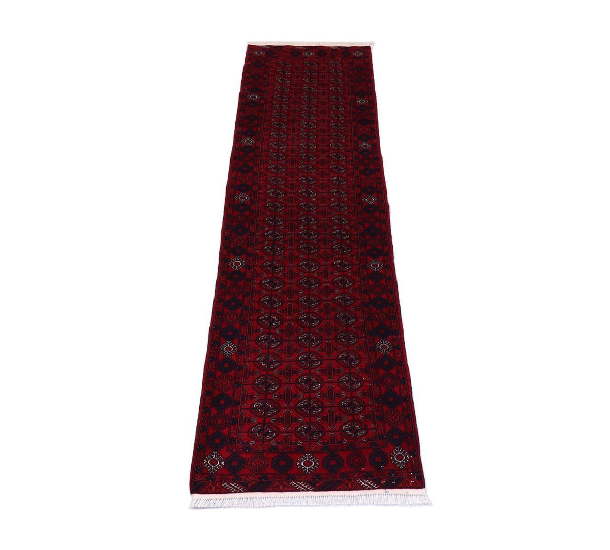 Tappeto corsia Tappeto afgano - 278 x 83 cm - rosso scuro