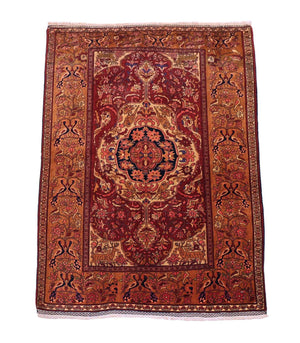 Tappeto di seta - seta afgana - 154 x 115 cm - rosso
