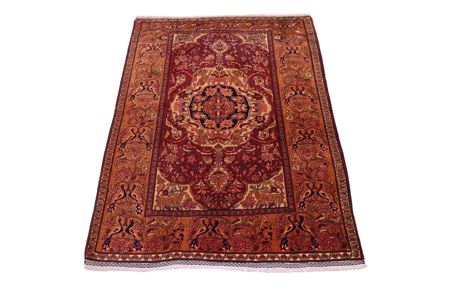 Tappeto di seta - seta afgana - 154 x 115 cm - rosso