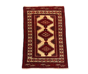 Tappeto afgano - 127 x 89 cm - rosso scuro