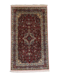 Tappeto di seta - Seta del Kashmir - 150 x 90 cm - rosso scuro