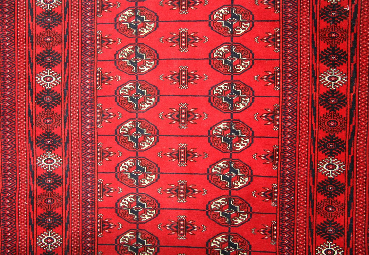 Tappeto corsia Tappeto afgano - Bukhara - 352 x 96 cm - rosso