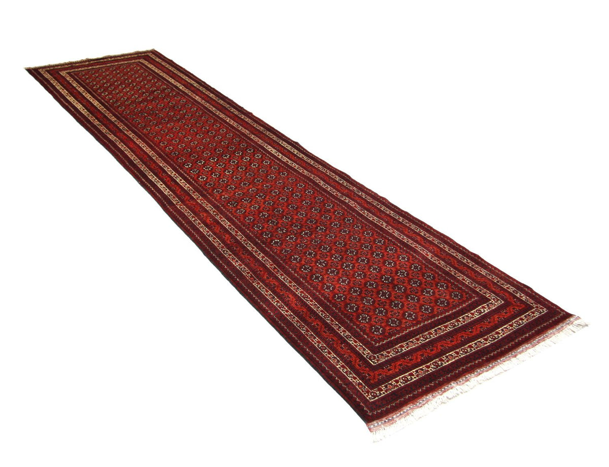 Tappeto corsia Tappeto afgano - Bukhara - 339 x 84 cm - rosso