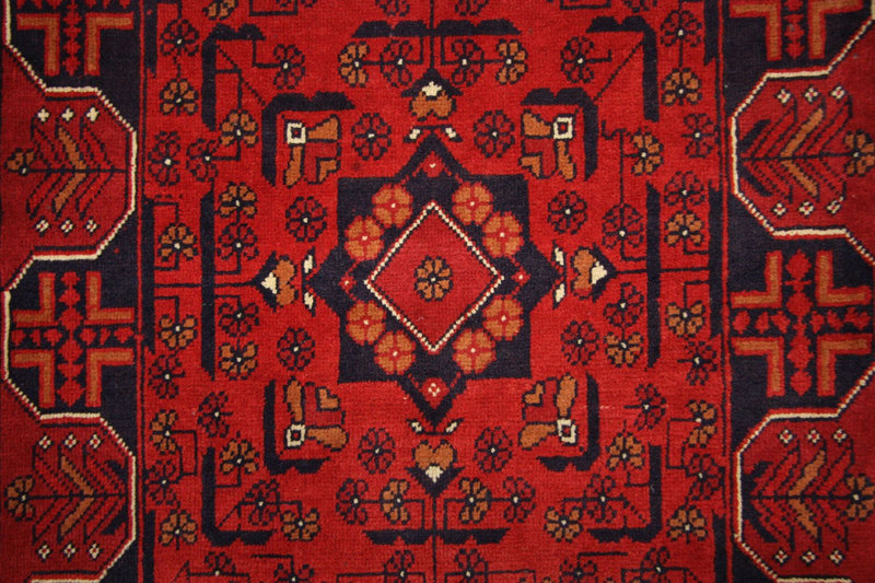 Tappeto corsia Tappeto afgano - Kunduz - 286 x 75 cm - rosso