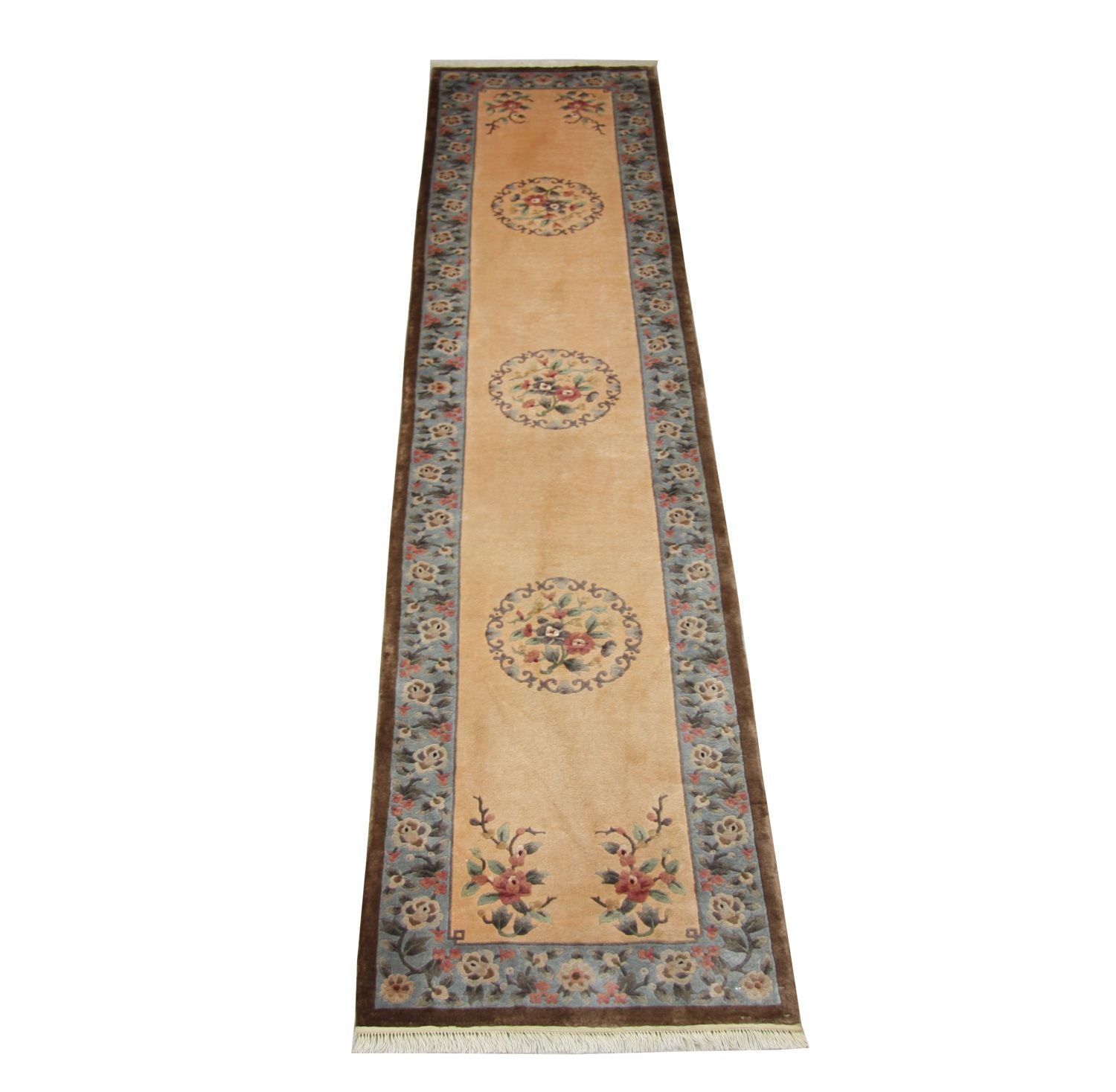 Tappeto corsia Tappeto di seta - seta cinese - 337 x 70 cm - multicolore