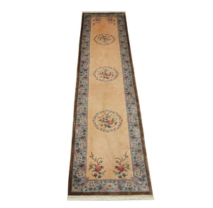 Tappeto corsia Tappeto di seta - seta cinese - 337 x 70 cm - multicolore