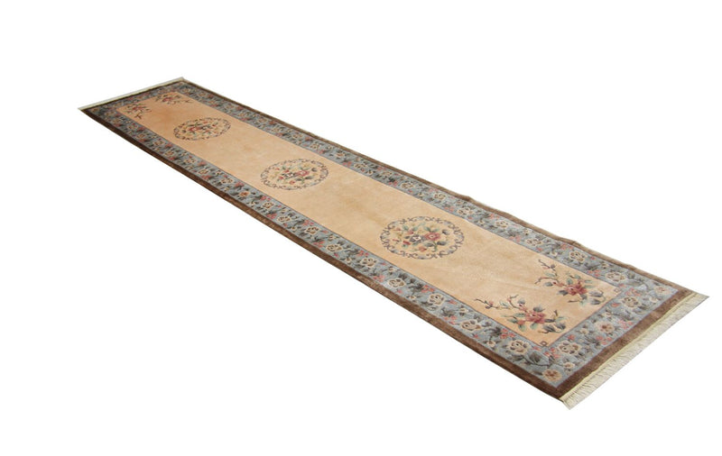 Tappeto corsia Tappeto di seta - seta cinese - 337 x 70 cm - multicolore
