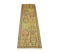 Tappeto corsia Tappeto di seta - Seta del Kashmir - 298 x 82 cm - multicolore