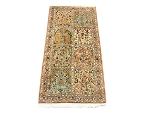Tappeto corsia Tappeto di seta - Seta del Kashmir - 183 x 77 cm - marrone