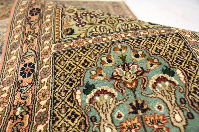 Tappeto corsia Tappeto di seta - Seta del Kashmir - 183 x 77 cm - marrone