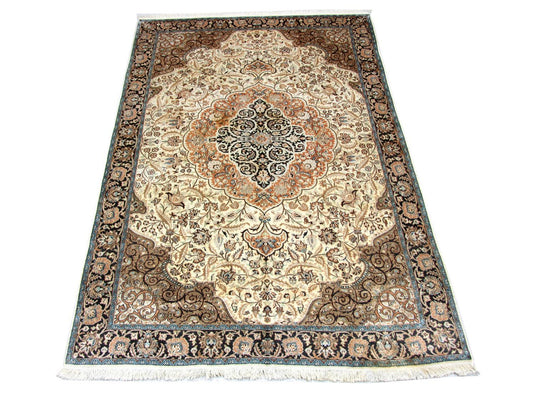 Tappeto di seta - Seta del Kashmir - 272 x 177 cm - beige
