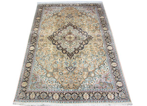 Tappeto di seta - Seta del Kashmir - 290 x 185 cm - blu
