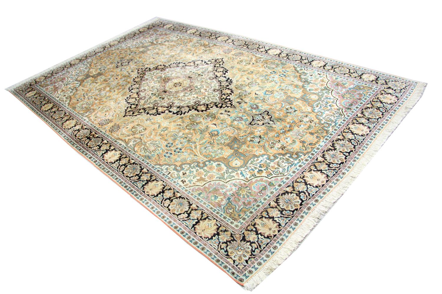 Tappeto di seta - Seta del Kashmir - 290 x 185 cm - blu