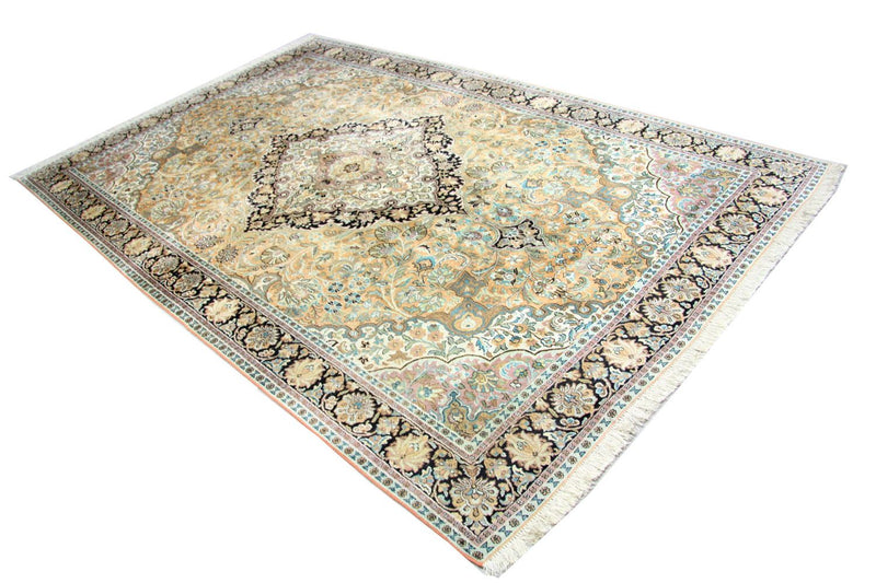 Tappeto di seta - Seta del Kashmir - 290 x 185 cm - blu