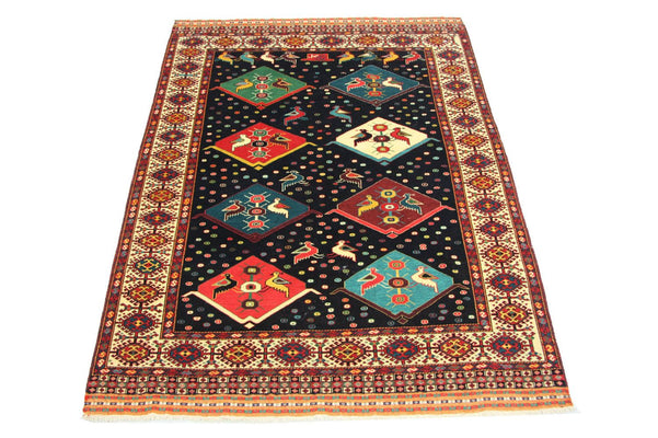 Tappeto Turkaman quadrato  - 158 x 132 cm - blu