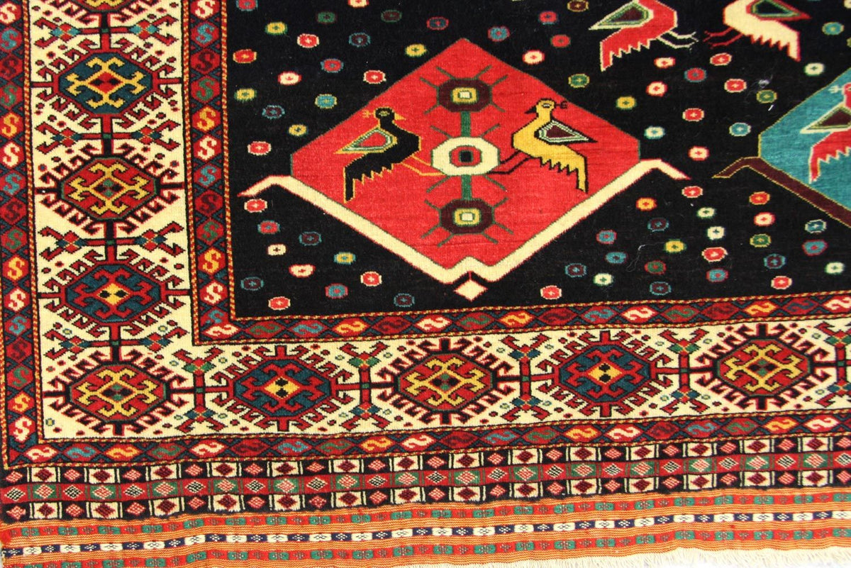 Tappeto Turkaman quadrato  - 158 x 132 cm - blu