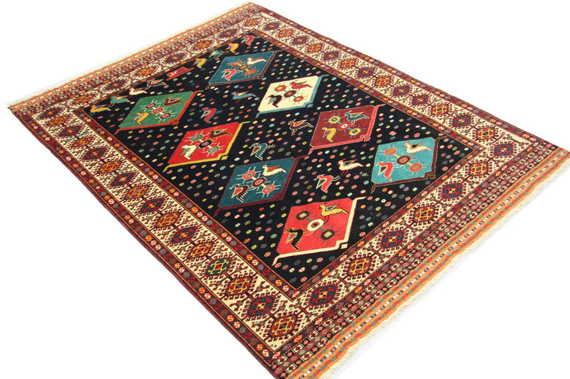 Tappeto Turkaman quadrato  - 158 x 132 cm - blu