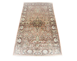Tappeto di seta - Seta del Kashmir - 164 x 91 cm - marrone