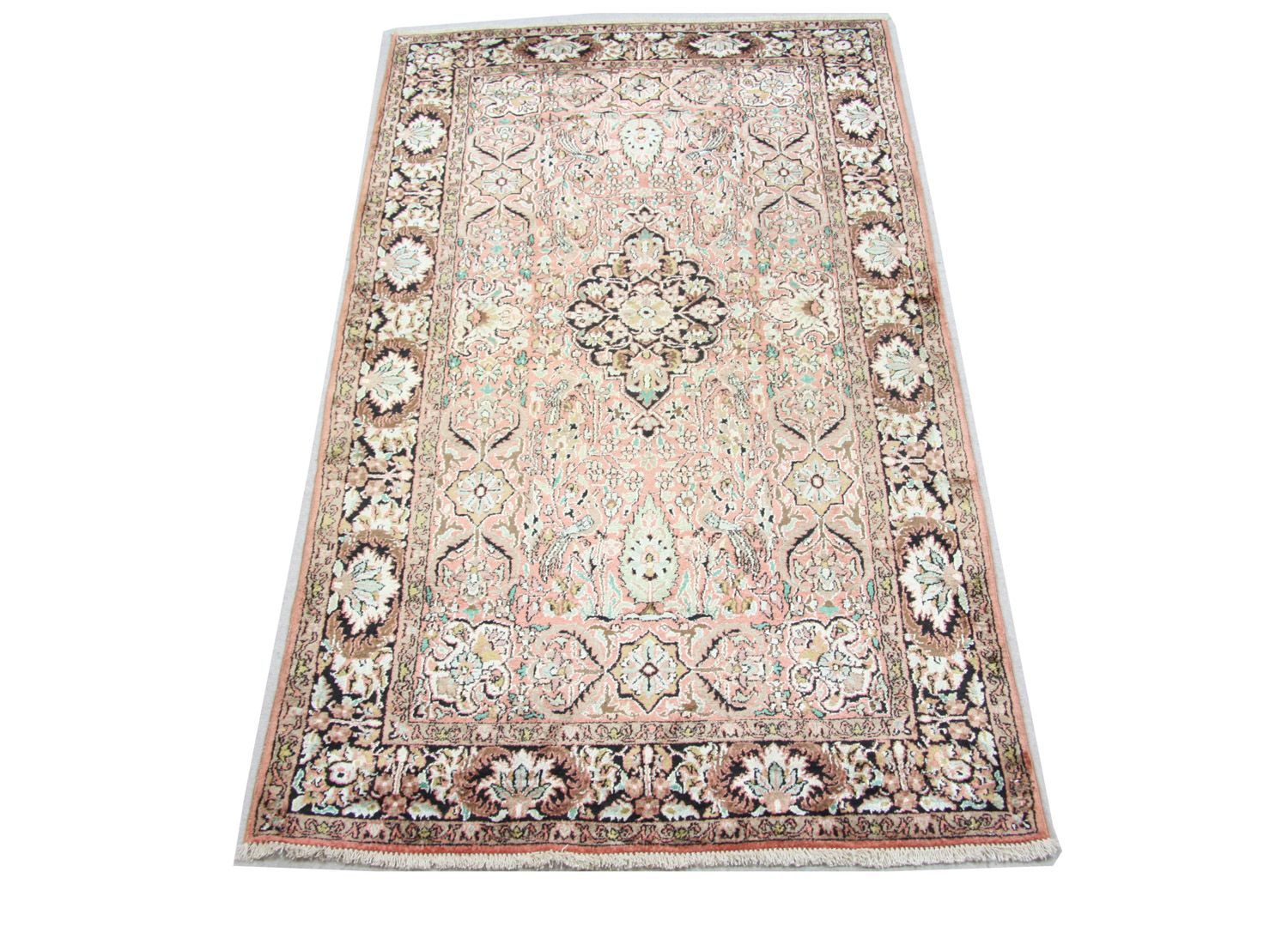 Tappeto di seta - Seta del Kashmir - 164 x 91 cm - marrone