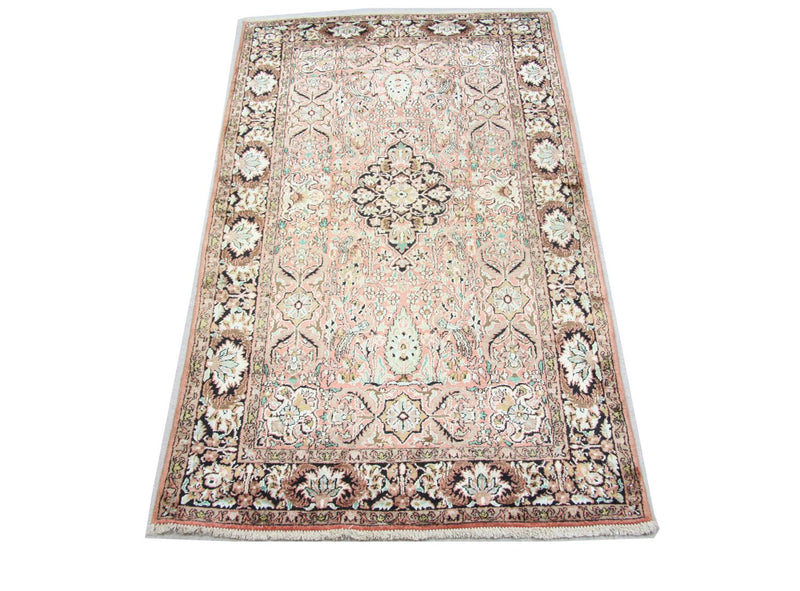 Tappeto di seta - Seta del Kashmir - 164 x 91 cm - marrone