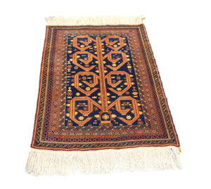 Tappeto afgano - 140 x 95 cm - blu