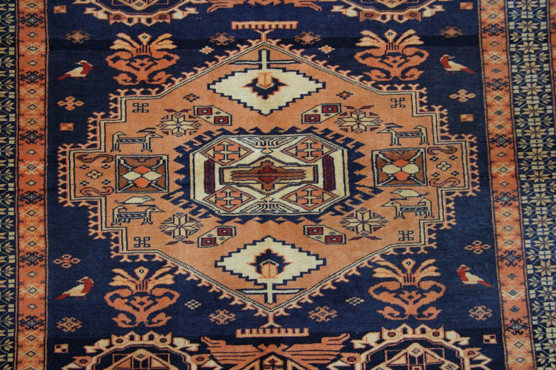Tappeto afgano - 129 x 107 cm - blu