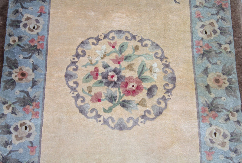 Tappeto di seta - seta cinese - 136 x 70 cm - blu