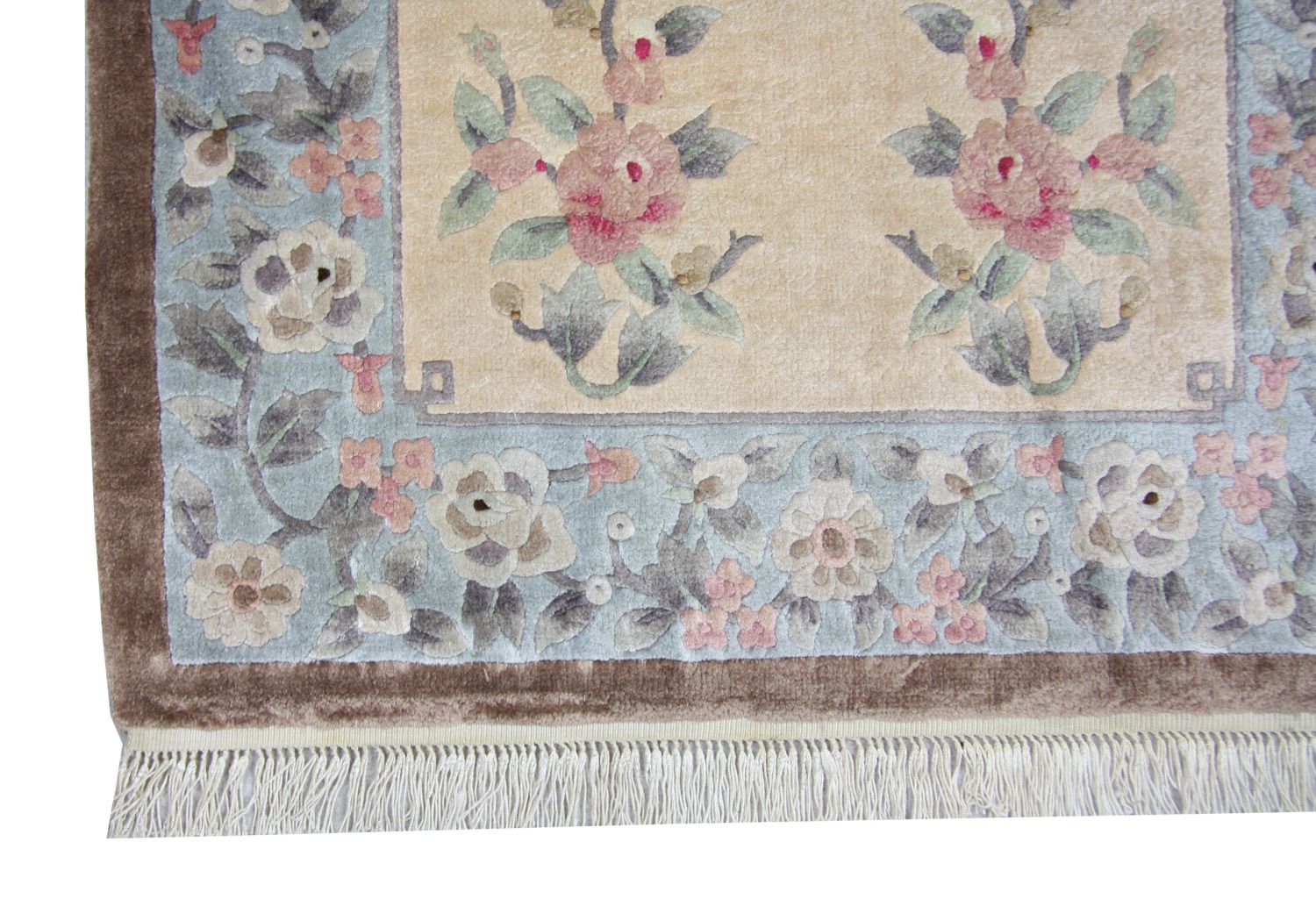 Tappeto di seta - seta cinese - 136 x 70 cm - blu