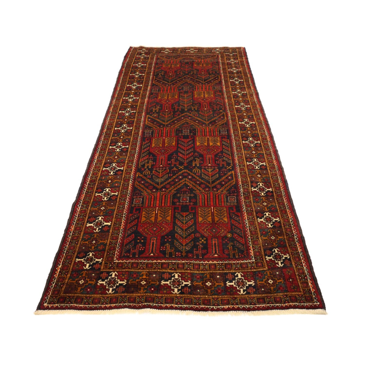 Tappeto corsia Tappeto Belutsch - 293 x 108 cm - rosso scuro