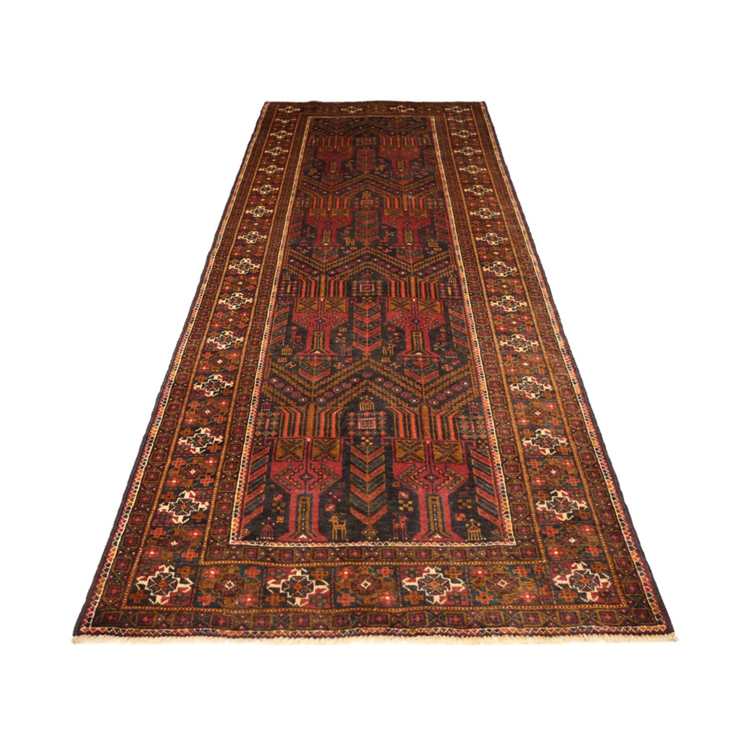 Tappeto corsia Tappeto Belutsch - 292 x 103 cm - rosso scuro