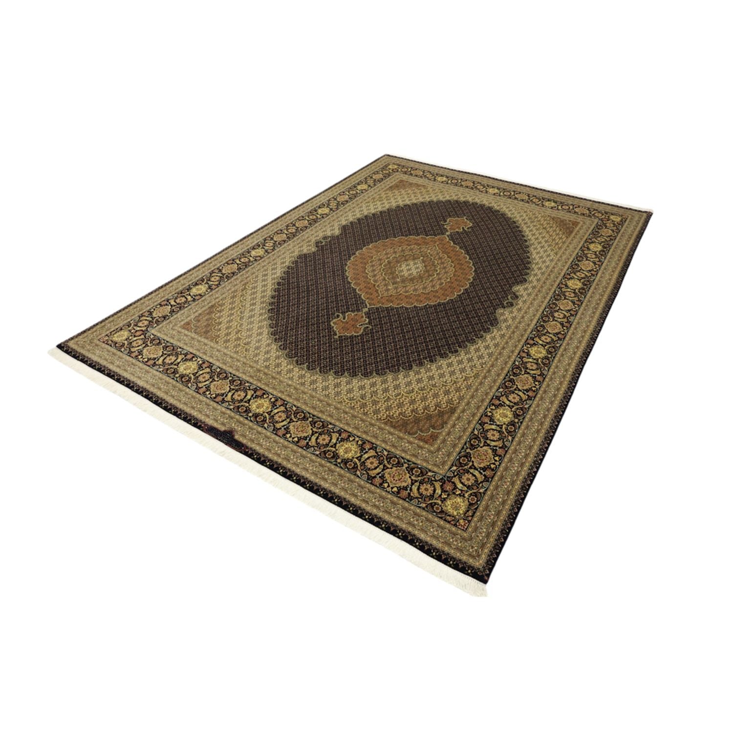 Tappeto Persero - Tabriz - Reale - Reale - 350 x 249 cm - marrone scuro