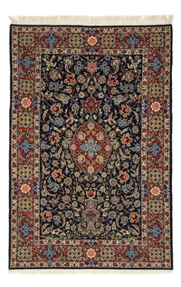 Tappeto orientale - Isfahan - Ordito di seta - 166 x 114 cm - blu scuro