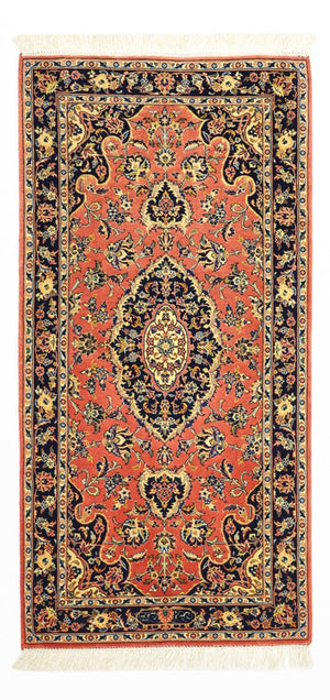 Tappeto Persero - Keshan - Ordito di seta - 122 x 59 cm - rosso