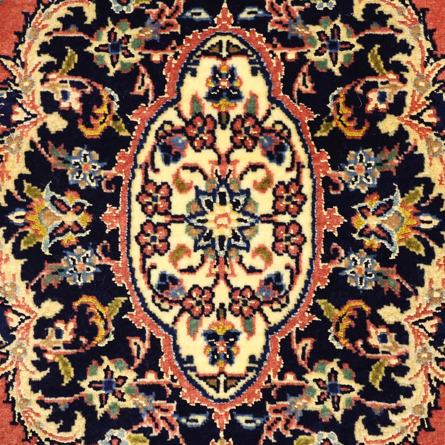 Tappeto Persero - Keshan - Ordito di seta - 122 x 59 cm - rosso