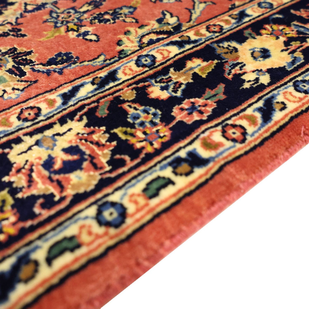 Tappeto Persero - Keshan - Ordito di seta - 122 x 59 cm - rosso