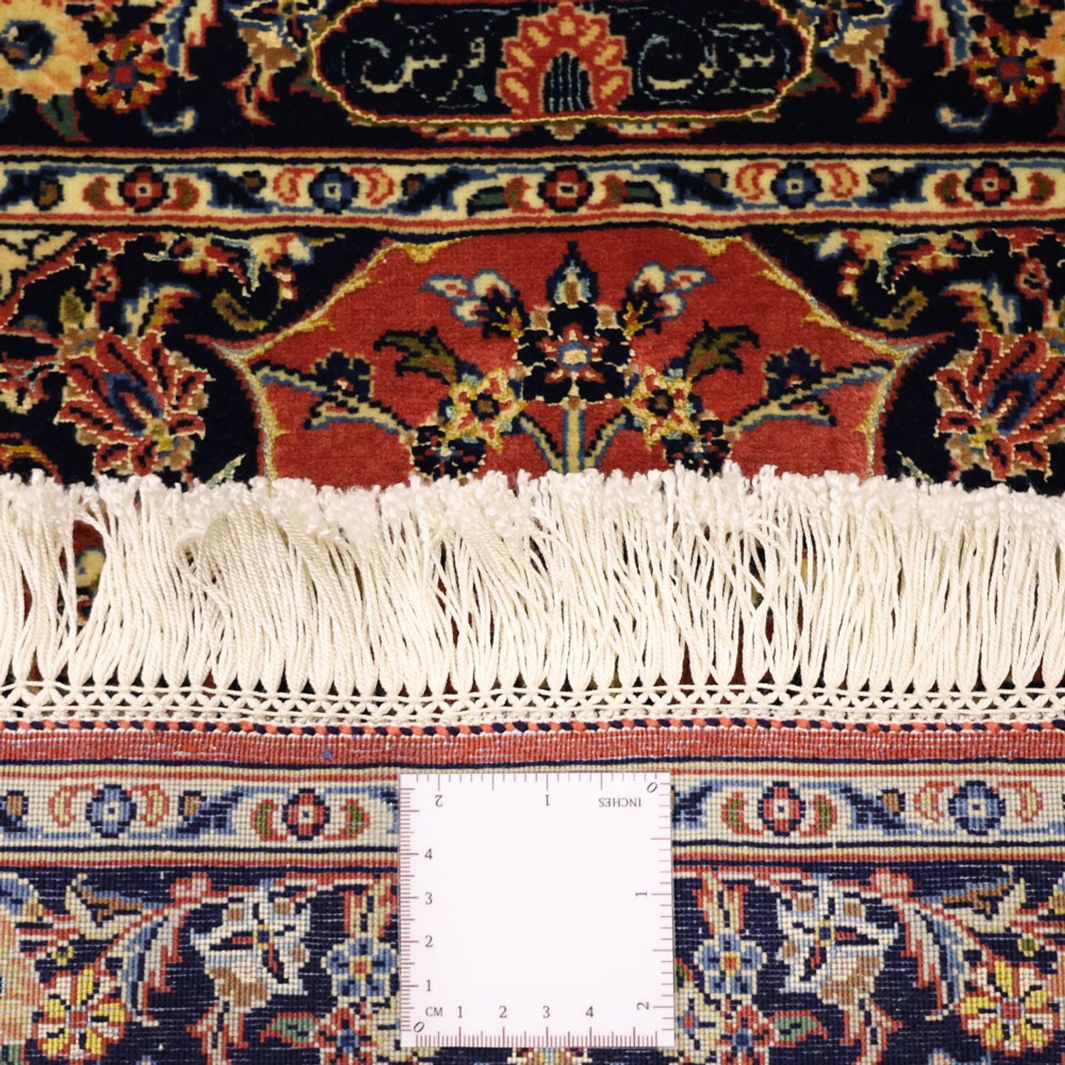 Tappeto Persero - Keshan - Ordito di seta - 122 x 59 cm - rosso