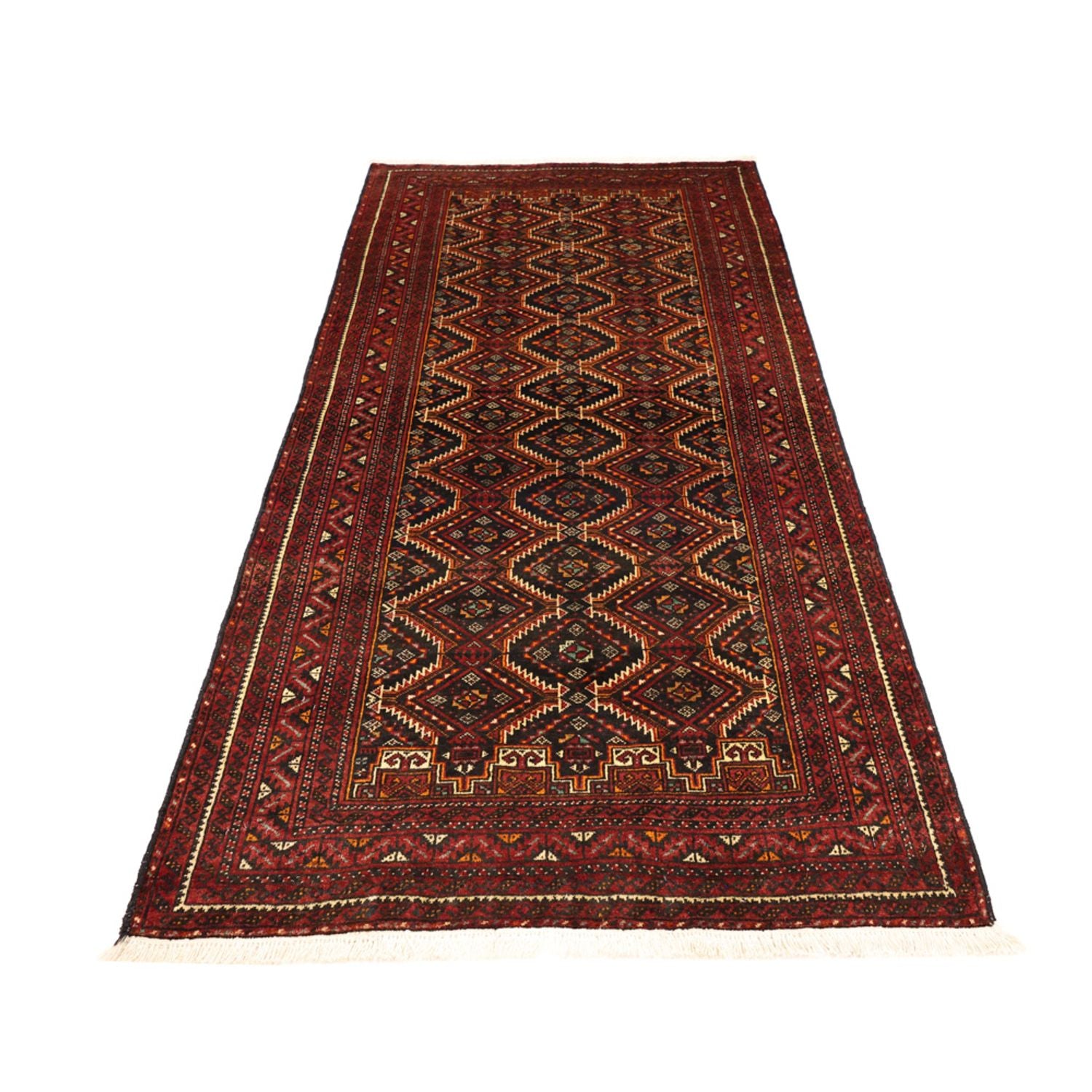 Tappeto corsia Tappeto Belutsch - 195 x 98 cm - rosso scuro