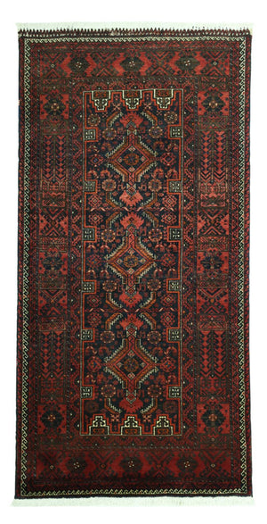Tappeto corsia Tappeto Belutsch - 190 x 99 cm - rosso scuro