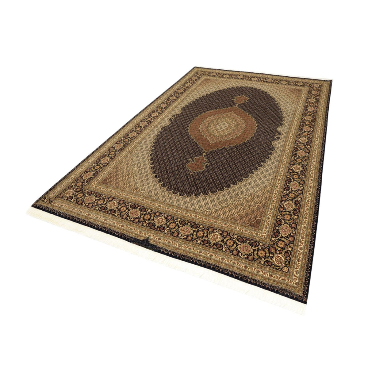 Tappeto Persero - Tabriz - Reale - Reale - 354 x 248 cm - marrone scuro