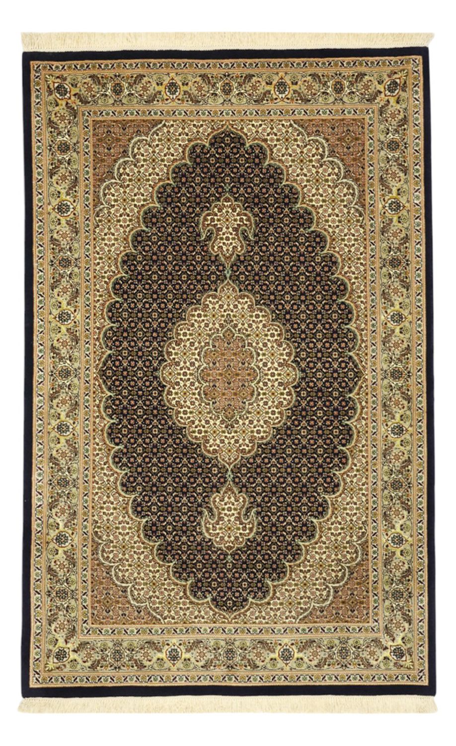 Tappeto Persero - Tabriz - Reale - Ordito di seta - 160 x 98 cm - beige scuro
