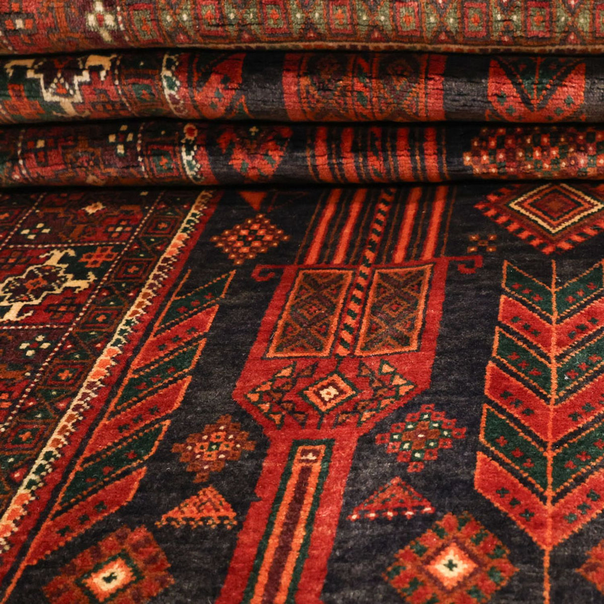 Tappeto corsia Tappeto Belutsch - 292 x 110 cm - rosso scuro