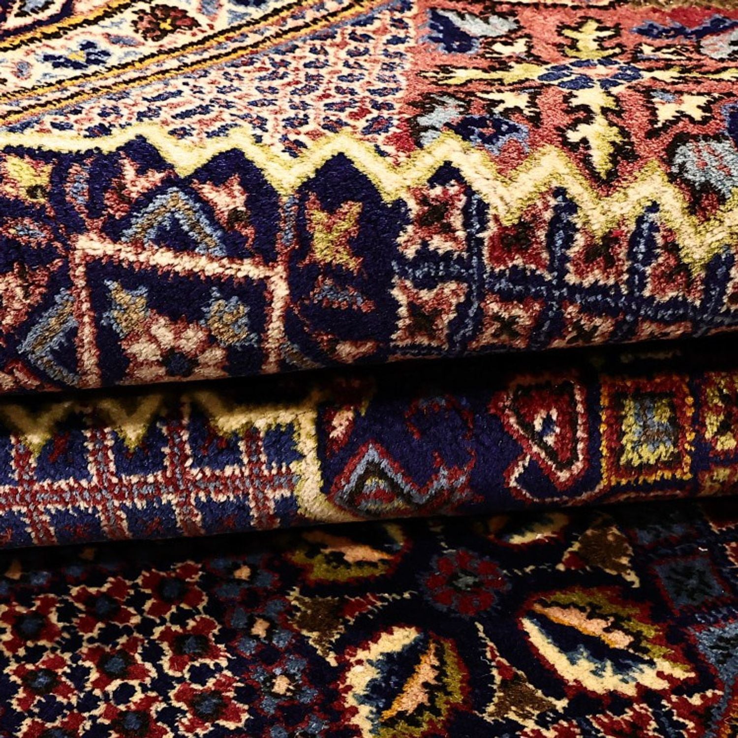 Tappeto Persero - Keshan - 211 x 143 cm - blu scuro