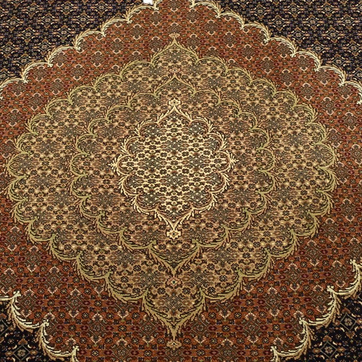 Tappeto Persero - Tabriz - Reale - Ordito di seta - 362 x 251 cm - beige scuro